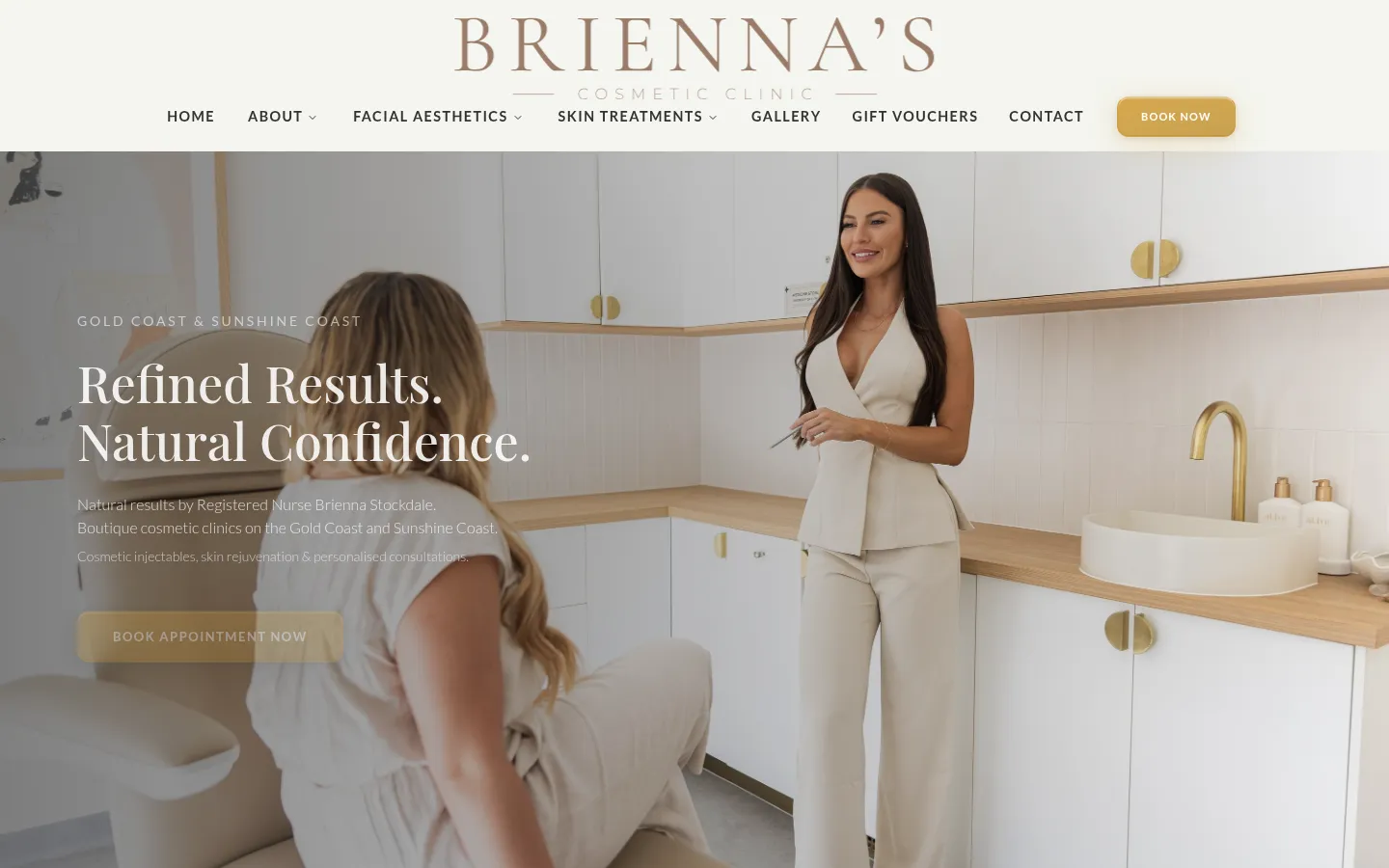Brienna's Cosmetic Clinic website, case study