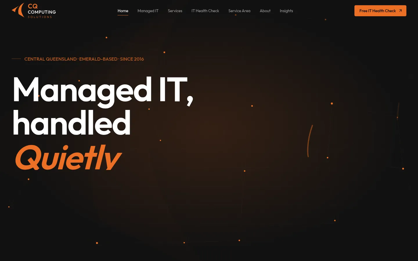 CQ Computing Solutions website, desktop view