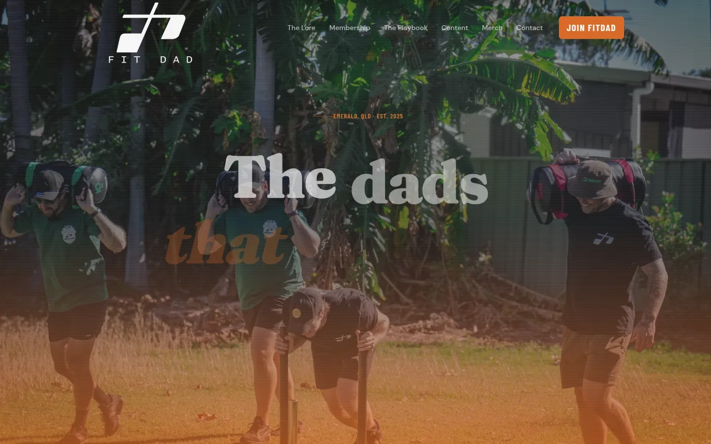 FitDad website, desktop view